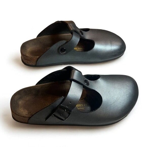Birkenstock Shoes - Birkenstock Womens Papillio Bern Clogs Metallic Gray EUR 38 US 7-7.5 Neutral